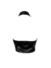 Load image into Gallery viewer, She&#39;s Bad- Faux Leather Lace Up Halter Top
