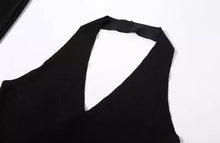 Load image into Gallery viewer, Ribbed Cut-Out Halter Dress Set
