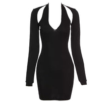 Load image into Gallery viewer, Ribbed Cut-Out Halter Dress Set

